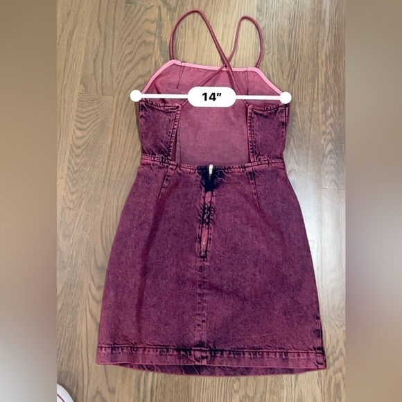 Topshop over dye denim dress in pink size 2 y2k Anthropologie J - Picture 7 of 13